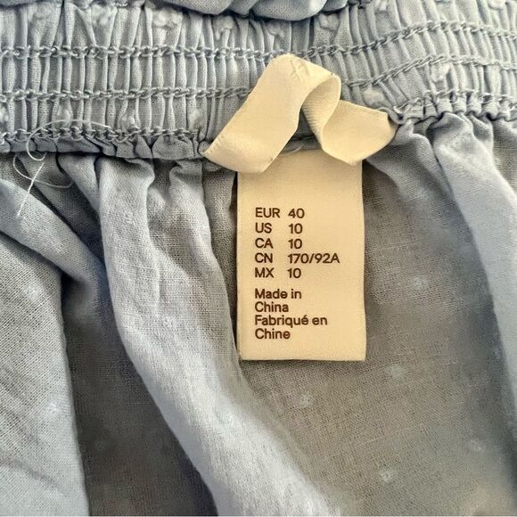 H&M Off the Shoulder Blouse Short Sleeve Top Light Blue Size 10 - Picture 6 of 7